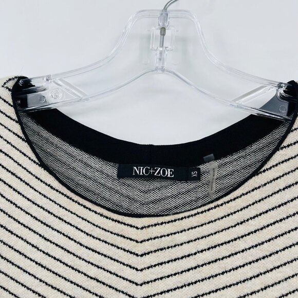 Nic + Zoe Texture Knit Sleeveless Shift Dress Size XS Tank Chevron Stripe - Picture 5 of 10